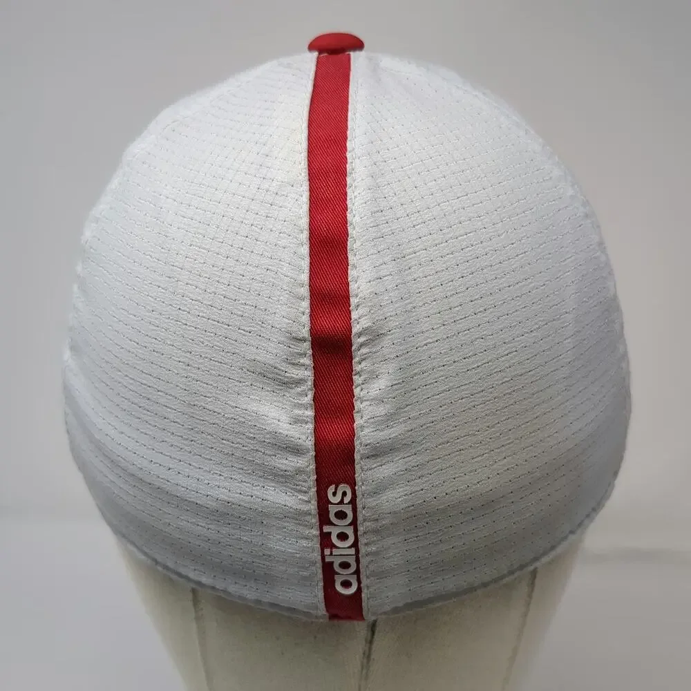 adidas 5 Panel Hat Red White M USA Mesh Flexfit Polyester Graphic Golf Sport